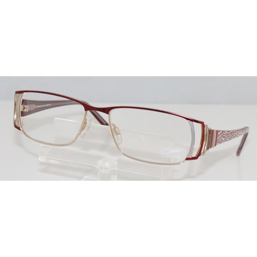 New Women's Cazal Matte Burgundy & Gold Eyeglasses